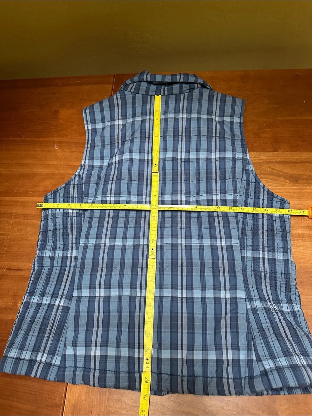 Bandolinoblu Plaid Quilted Snap-Front Vest - Blue